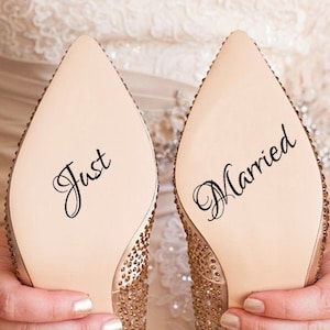 Just Married Hochzeitsschuhe Aufkleber, Hochzeitsschuhe Aufkleber, Hochzeitsschuhe Aufkleber, Hochzeitstag Accessoires, Brautschuhe Aufkleber