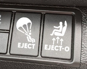 Blank Car Button Decal, Eject Passenger Button Decal, Blank Buttons Funny Decal, Blank Button Car Sticker