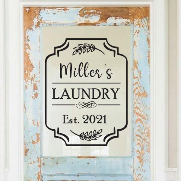 Custom Laundry Vinyl Decal, Laundry Door Decal, Laundry Room Decal, Laundry Room Decor, Farmhouse decor, Housewarming gift