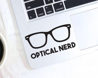 Glasses Optical Nerd decal, Glasses decal, Glasses sticker for macbook, laptop, car, notebook, tablet