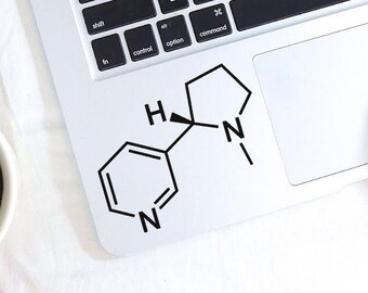 Nicotine Molecule decal, Nicotine Molecule sticker for macbook, laptop, car, notebook, tablet, ipad