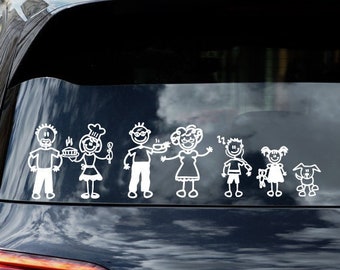 Stick Family Car Decal, Custom My Family Car Decal, Personalized Family Car Sticker, Choose Your Own Figures