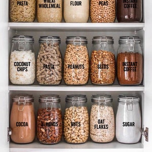 Canister Decals, Canister labels, Jar labels, Custom Name Sticker, Kitchen Decal, Kitchen Organization Decals, Personalized Kitchen Stickers