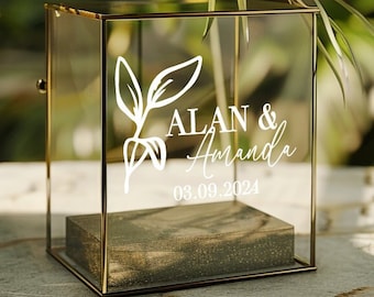 Custom Card Box Vinyl Decal for Wedding, Gift Box Sticker, Personalized Wishing Well Decal, Card Box Sign, Wedding Decor, DECAL ONLY