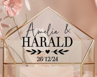Custom Card Box Vinyl Decal for Wedding, Gift Box Sticker, Personalized Wishing Well Decal, Card Box Sign, Wedding Decor, DECAL ONLY