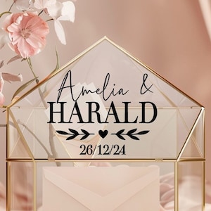 Benutzerdefinierte Karte Box Vinyl Aufkleber für Hochzeit, Geschenkbox Aufkleber, personalisierte gut Aufkleber, Karte Box Zeichen, Hochzeitsdekor, NUR AUFKLEBER