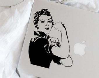 Rosie the Riveter decal, Rosie the Riveter sticker for macbook, laptop, car, ipad, iphone, notebook, tablet