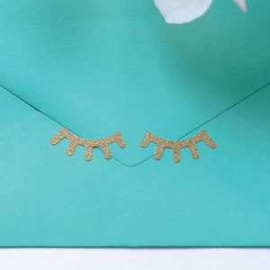 Set van 10 paren Glitter Slaperige wimpers stickers, Rose Gold Envelop Seals, Invitation Seals, Bachelorette party envelop label