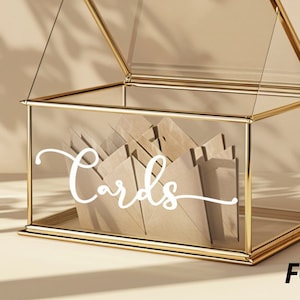 Decalque de caixa de cartão de casamento, decalque de vinil de caixa de cartão personalizado para casamento, adesivo de cartões, decalque de caixa de presente, SOMENTE DECALQUE