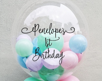 Personalised Balloon Decal, Balloon Label, Custom Vinyl Decal, Birthday Balloon Decal, Party Balloon Sticker,Bridal Shower decal, DECAL ONLY