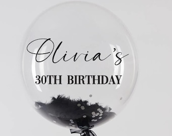 Personalised Balloon Decal, Balloon Label, Custom Vinyl Decal, Birthday Balloon Decal, Party Balloon Sticker,Bridal Shower decal, DECAL ONLY
