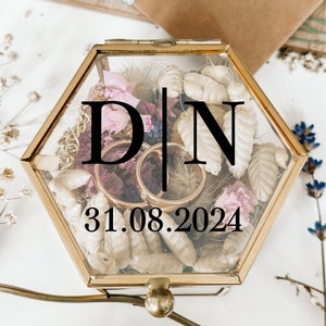 Personalisierte Hochzeit Ringbox Aufkleber, benutzerdefinierte Ringbox Aufkleber, Hochzeit Logo Vinyl Aufkleber, Hochzeit Initialen Aufkleber, DIY Hochzeit. NUR AUFKLEBER