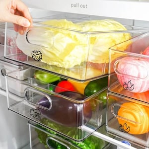Piccole ed eleganti decalcomanie per icone del frigorifero, adesivi per icone della cucina, etichette per l'organizzazione del frigorifero, decalcomanie per etichette alimentari, decalcomanie per cassetti del frigorifero