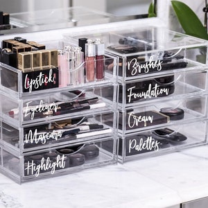 Makeup Organizer Stickers, Custom Name Sticker, Makeup Decal, Makeup Organization Decals, Personalized Makeup Stickers, Organizer Label