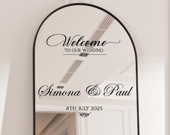 Welcome To The Wedding Mirror Vinyl Decal, Custom Welcome Wedding Sticker, Wedding Mirror Decal, DIY Mirror or Sign, Personalized DECAL ONLY