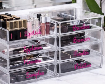 Makeup Organizer Stickers, Custom Name Sticker, Makeup Decal, Makeup Organization Decals, Personalized Makeup Stickers, Organizer Label