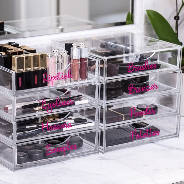 Makeup Organizer Stickers, Custom Name Sticker, Makeup Decal, Makeup Organization Decals, Personalized Makeup Stickers, Organizer Label