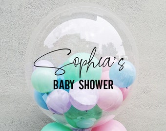 Personalised Balloon Decal, Balloon Label, Custom Vinyl Decal, Birthday Balloon Decal, Party Balloon Sticker,Bridal Shower decal, DECAL ONLY