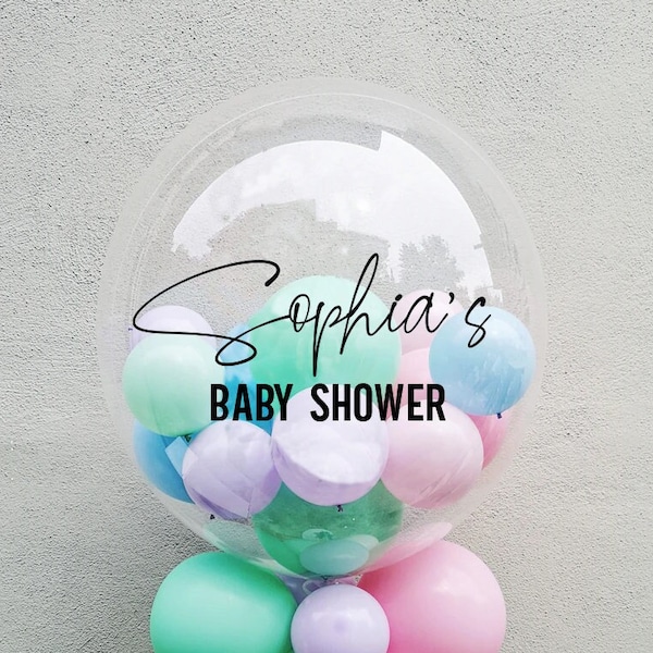 Personalised Balloon Decal, Balloon Label, Custom Vinyl Decal, Birthday Balloon Decal, Party Balloon Sticker, Bridal Shower balloon decal