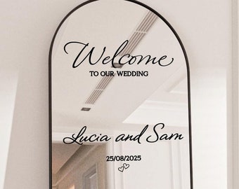 Welcome To The Wedding Mirror Vinyl Decal, Custom Welcome Wedding Sticker, Wedding Mirror Decal, DIY Mirror or Sign, Personalized DECAL ONLY