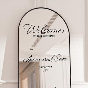 Welcome To The Wedding Mirror Vinyl Decal, Custom Welcome Wedding Sticker, Wedding Mirror Decal, DIY Mirror or Sign, Personalized DECAL ONLY