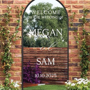 Welcome To The Wedding Selfie Mirror Decal, Custom Welcome Wedding Sticker, Wedding Mirror Decal, Reception Sign, Personalized DECAL ONLY