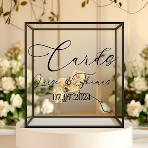 Bruiloft kaart vak sticker, aangepaste kaart vak vinyl sticker voor bruiloft, kaarten sticker, geschenkdoos sticker, DECAL ALLEEN