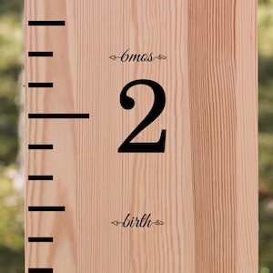 Complemento de gráfico de crescimento, marcador de altura de decalque de vinil, seta com anos, do nascimento aos dezoito anos, 20 peças