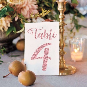 Hochzeit Tischnummer Aufkleber, Glitter Rose Gold Tischnummer Aufkleber, Tischkarten Aufkleber, Vinyl Tischzahlen, Hochzeit Centerpiece
