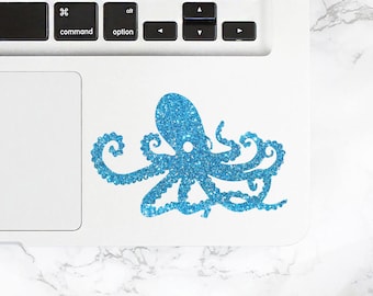 GLITTER Octopus decal, Octopus sticker for macbook, laptop, car, notebook, tablet