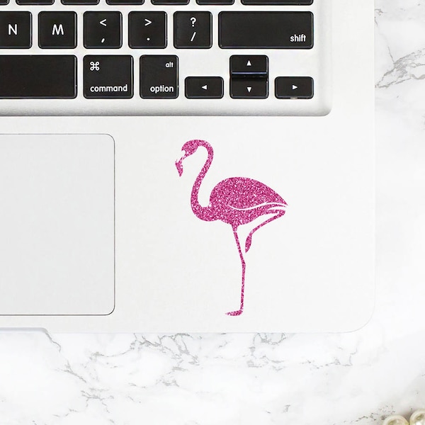 GLITTER Flamingo Aufkleber, Flamingo Sticker für Macbook, Laptop, Auto, ipad, iphone, Notebook, Tablet