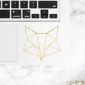 GLITTER Geometric fox decal, Geometric fox sticker for macbook, laptop, car, notebook, tablet