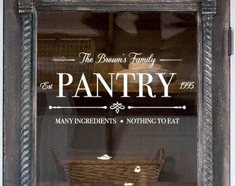 Benutzerdefinierte Pantry Tür Aufkleber, Pantry Aufkleber, Küchen Aufkleber, Pantry Decor, Pantry Tür Aufkleber, Pantry Schild, Bauernhaus Dekor