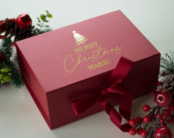 Custom Christmas Gift Box, Personalized Gift Box, Christmas Present Box, Xmas Gift Box, Christmas Eve Box