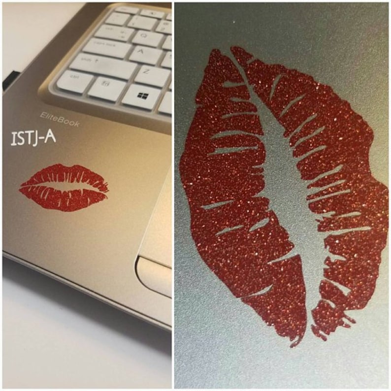 Sticker Printer Lips GLITTER Lips Decal, Lips Sticker for Macbook, Laptop, Car, Notebook ...