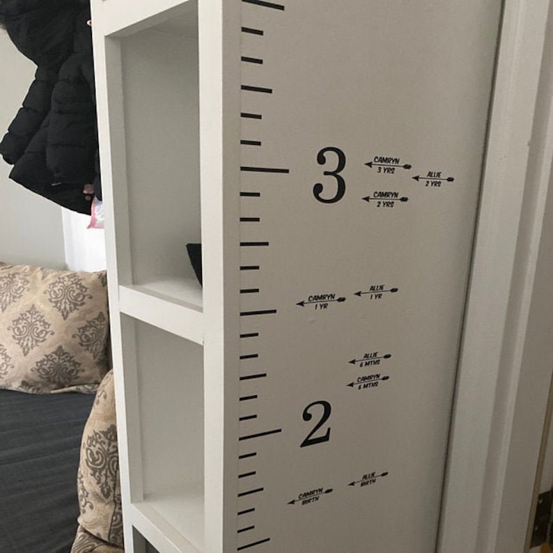 Growth Chart Addon Vinyl Decal Height Marker Arrow With Etsy