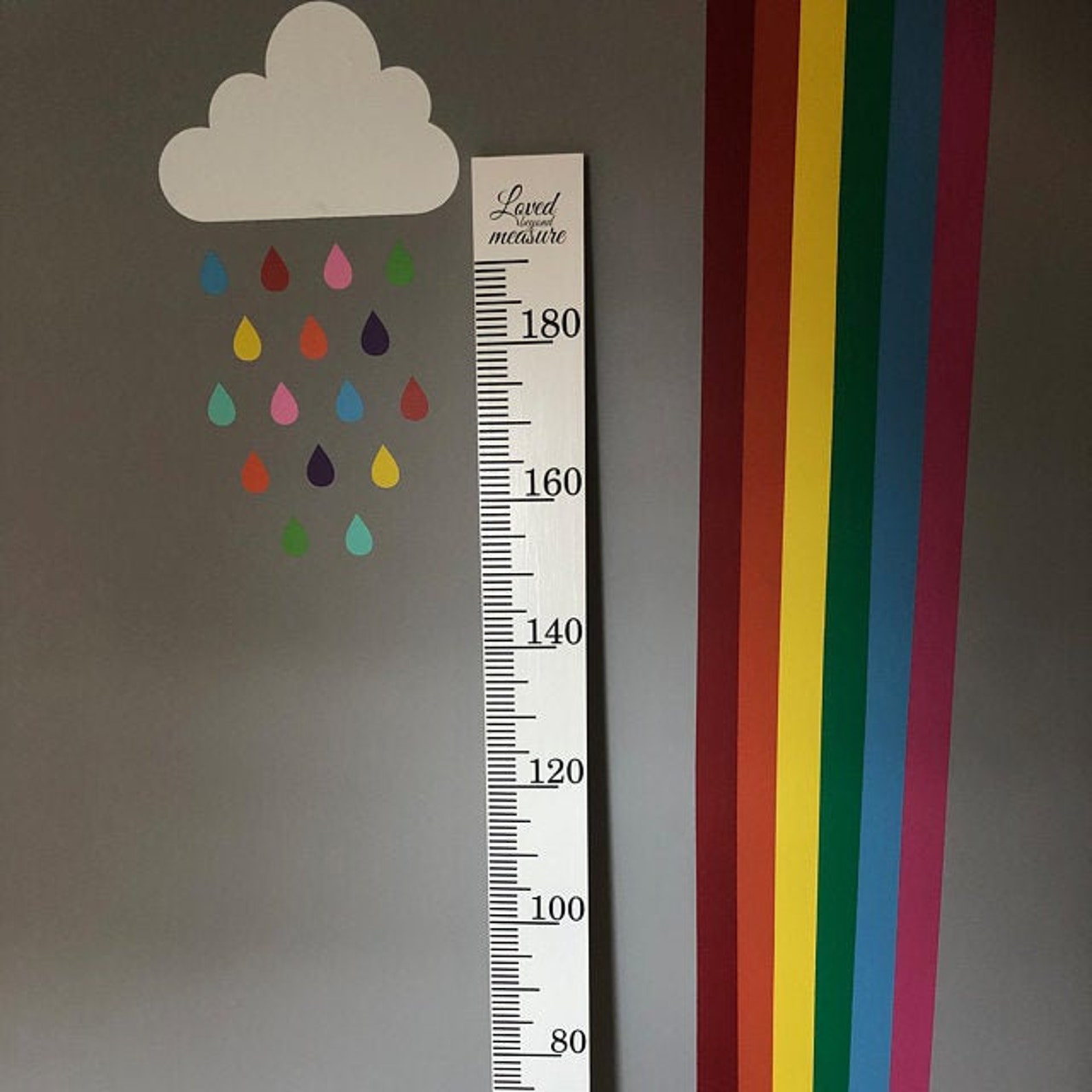 Metric Growth Chart Ruler Decal Kit, Growth Chart Decal for Kids ...