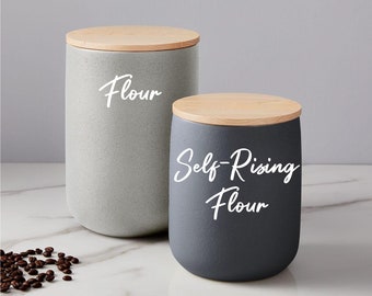 Decalcomanie canister, etichette canister, etichette jar, adesivo nome personalizzato, decalcomania della cucina, decalcomanie dell'organizzazione della cucina, adesivi da cucina personalizzati