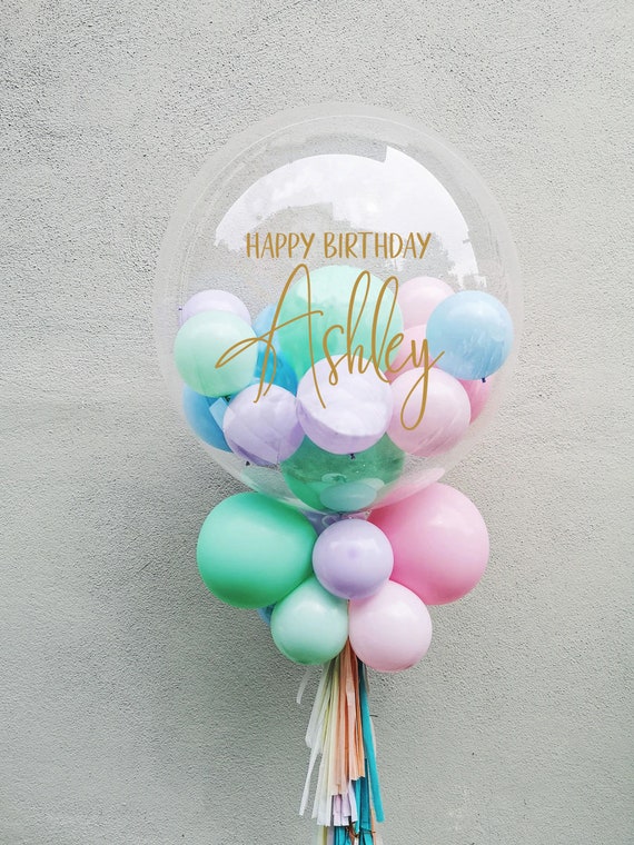 Personalised Balloon Decal, Balloon Label, Custom Vinyl Decal, Birthday Balloon Decal, Party Balloon Sticker,Bridal Shower decal, DECAL ONLY