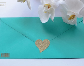 Set of 10 Heart stickers, Heart Envelope Seals, Wedding seals, Invitation Seals, Hearts labels, Birthdays seals, Heart decal