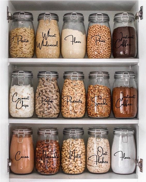 Canister Decals, Canister labels, Jar labels, Custom Name Sticker, Ki…