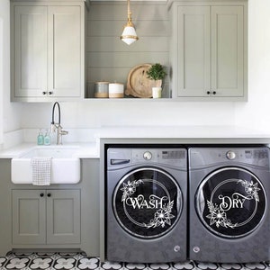 Wash and Dry Decals Set of 2 Decals Laundry Room Decals - Etsy