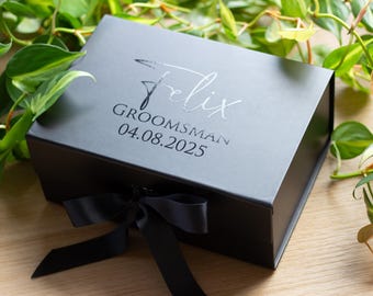 Scatola regalo personalizzata per lo sposo, scatola regalo personalizzata per lo sposo, scatola regalo di nozze di lusso, scatola regalo per il testimone dello sposo, scatola regalo di compleanno, scatola regalo per damigelle d'onore