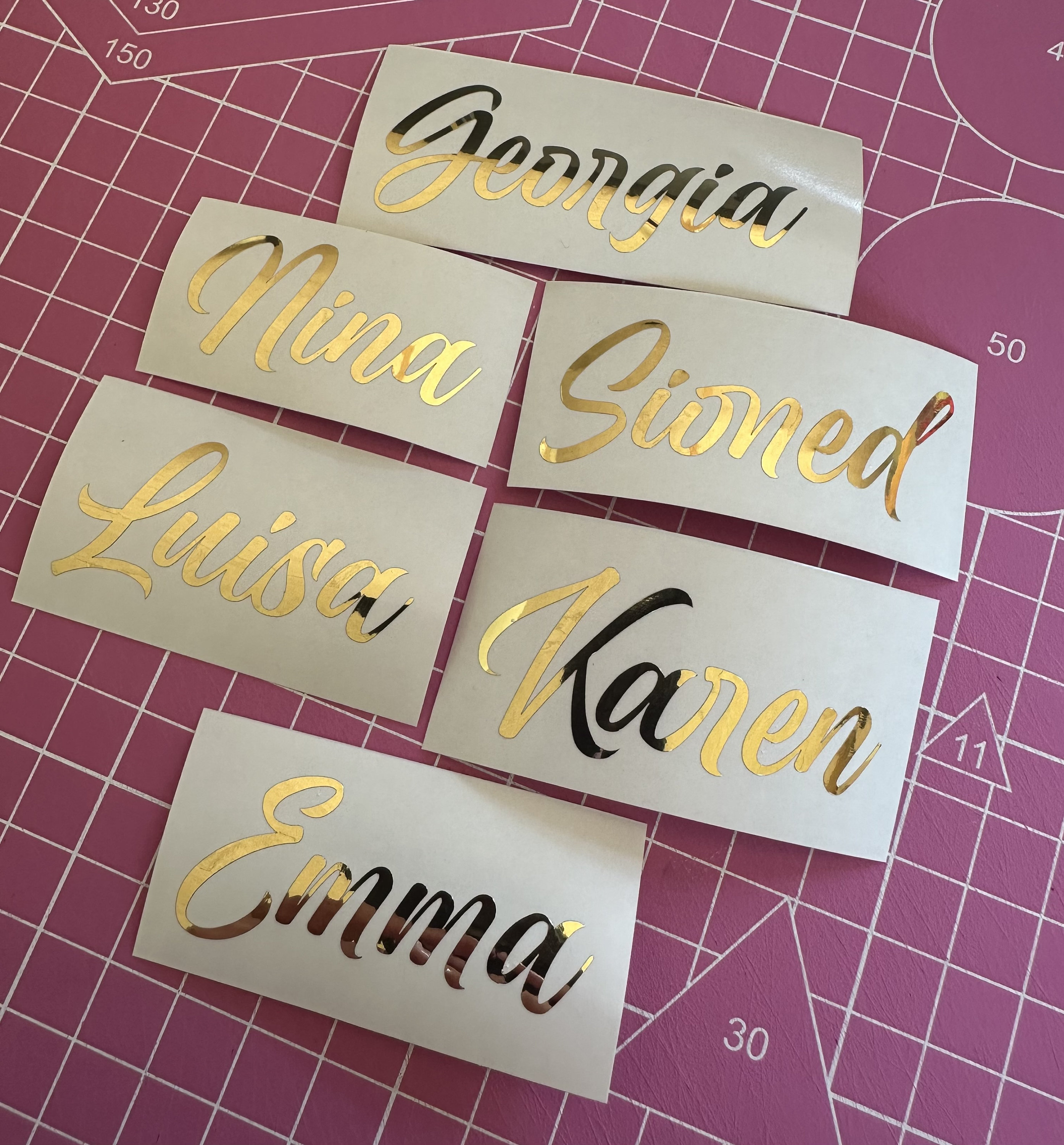Kupfer Neo Hologramm Chrom Personalisierter Text Slogans Namen Sticker