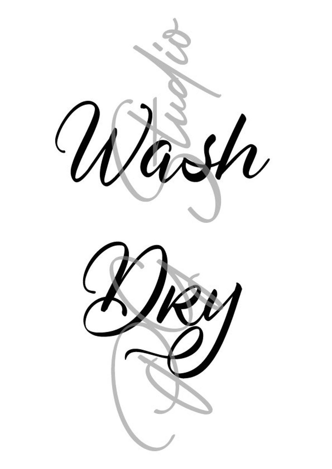 Wash and Dry Decals Set of 2 Decals Laundry Room Decals Etsy
