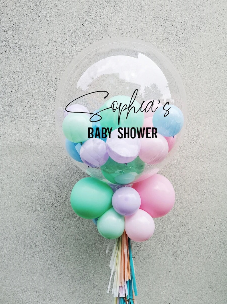 Personalised Balloon Decal Balloon Label Custom Vinyl Decal Etsy