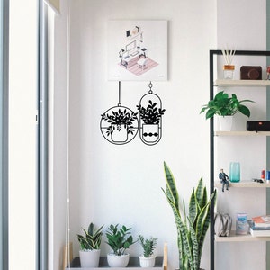 Hängende Pflanzen und Sukkulenten Aufkleber, Pflanzen Aufkleber, botanischer Aufkleber, Topfpflanzen Aufkleber, Pflanzenliebhaber Aufkleber für Laptop, Auto, Fenster