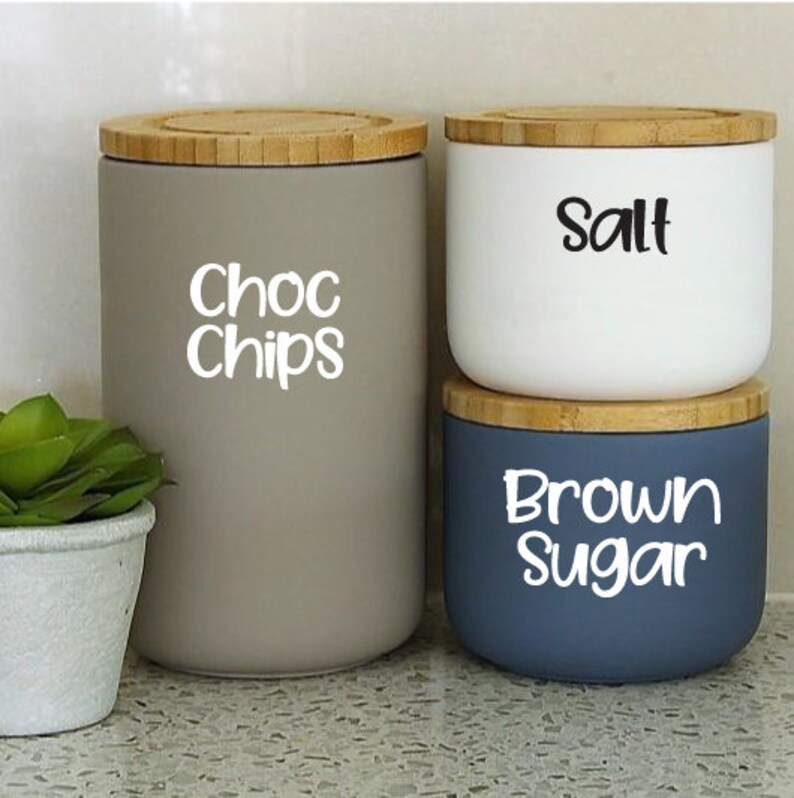 Canister Decals Canister Labels Jar Labels Custom Name Etsy