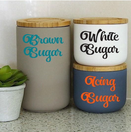 Canister Decals Canister Labels Jar Labels Custom Name Etsy