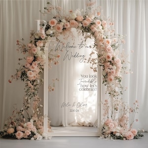 Welcome to Our Wedding Mirror Vinyl Decal, Custom Welcome Wedding Sticker, Wedding Mirror Decal, DIY Mirror or Sign, Personalized DECAL ONLY